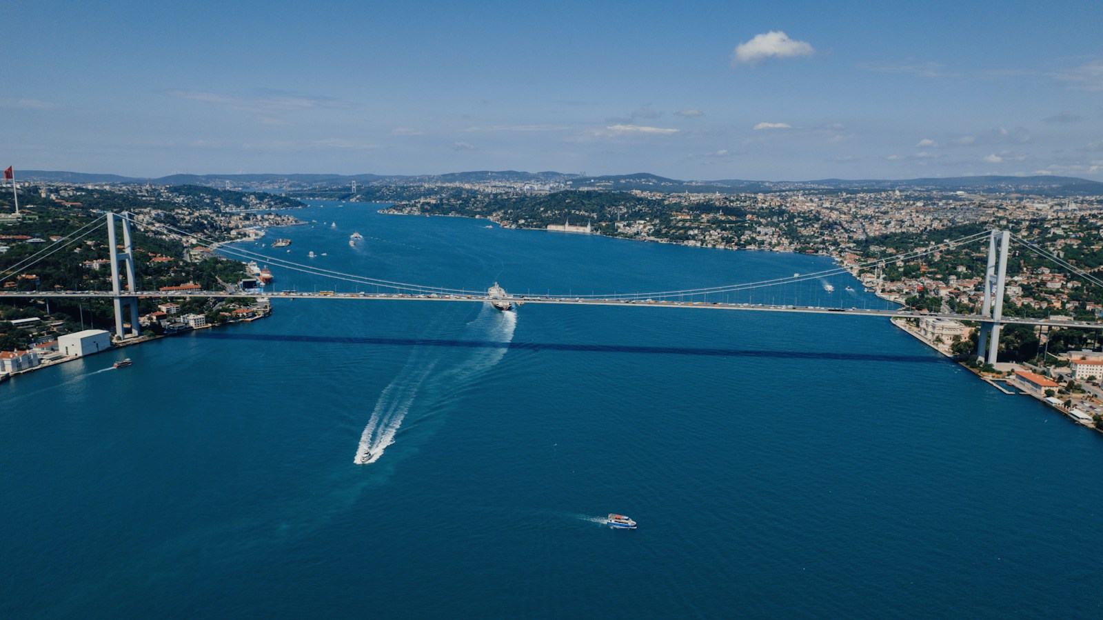 The Bosphorus Bridge connecting the two shores of Istanbul